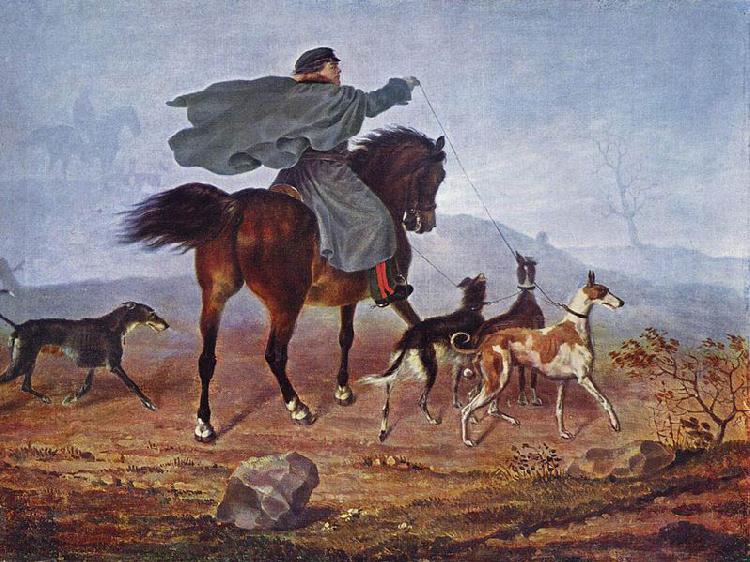Franz Kruger Riding to the Hunt Germany oil painting art